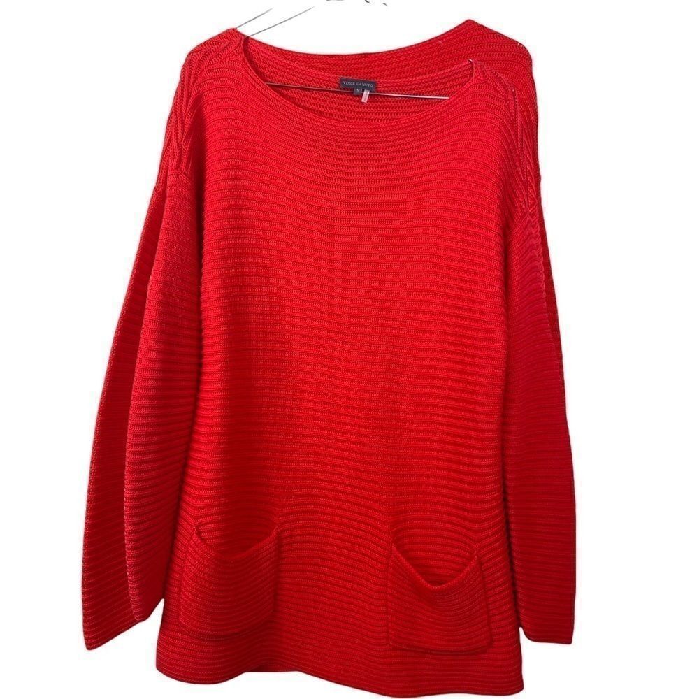Vince Camuto Boatneck knit tunic Red Sweater